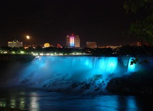 Niagara Falls at night. Another view of one of the country’s national treasures